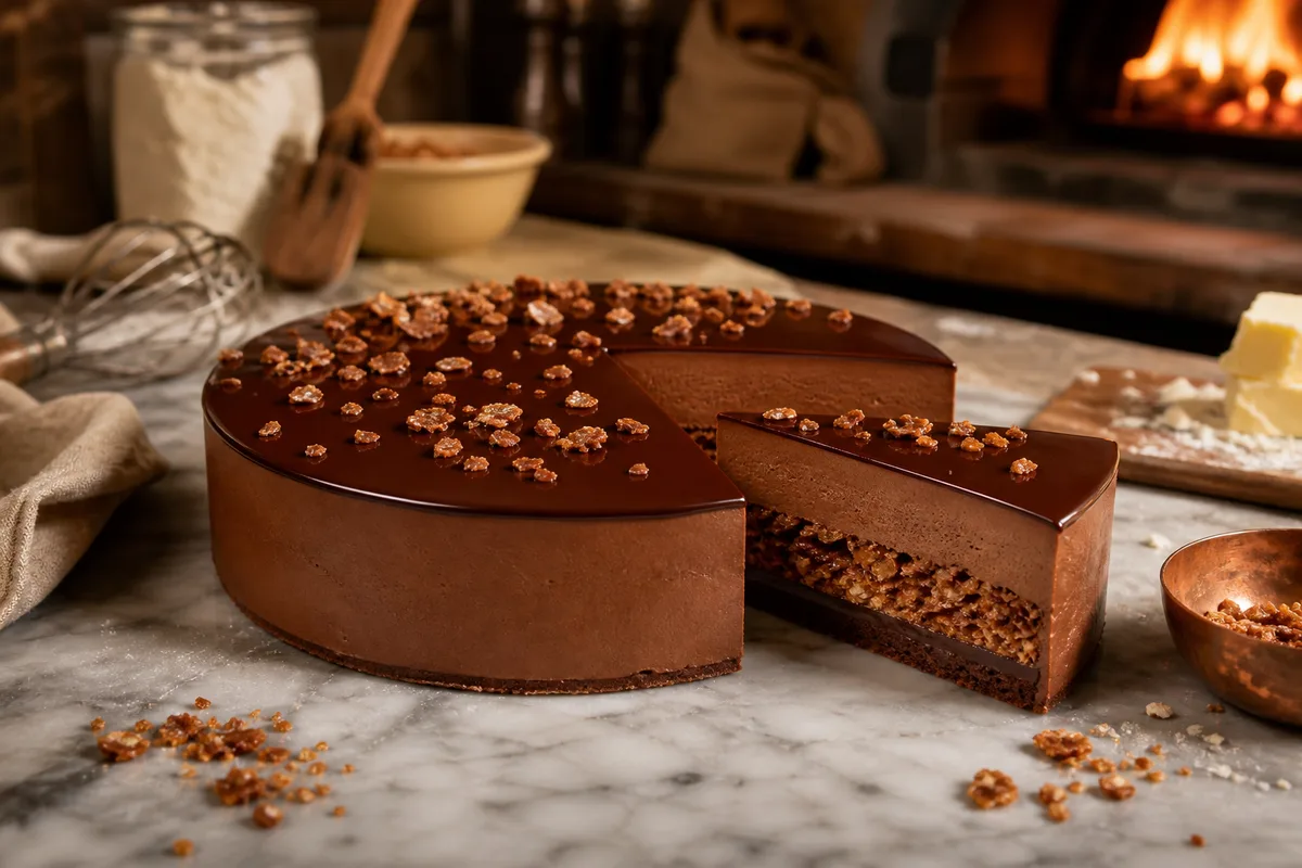 Le royal chocolat : croustillant et praliné